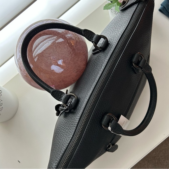 Coach Black Pebble Leather Cara Satchel NWT - Picture 7 of 16